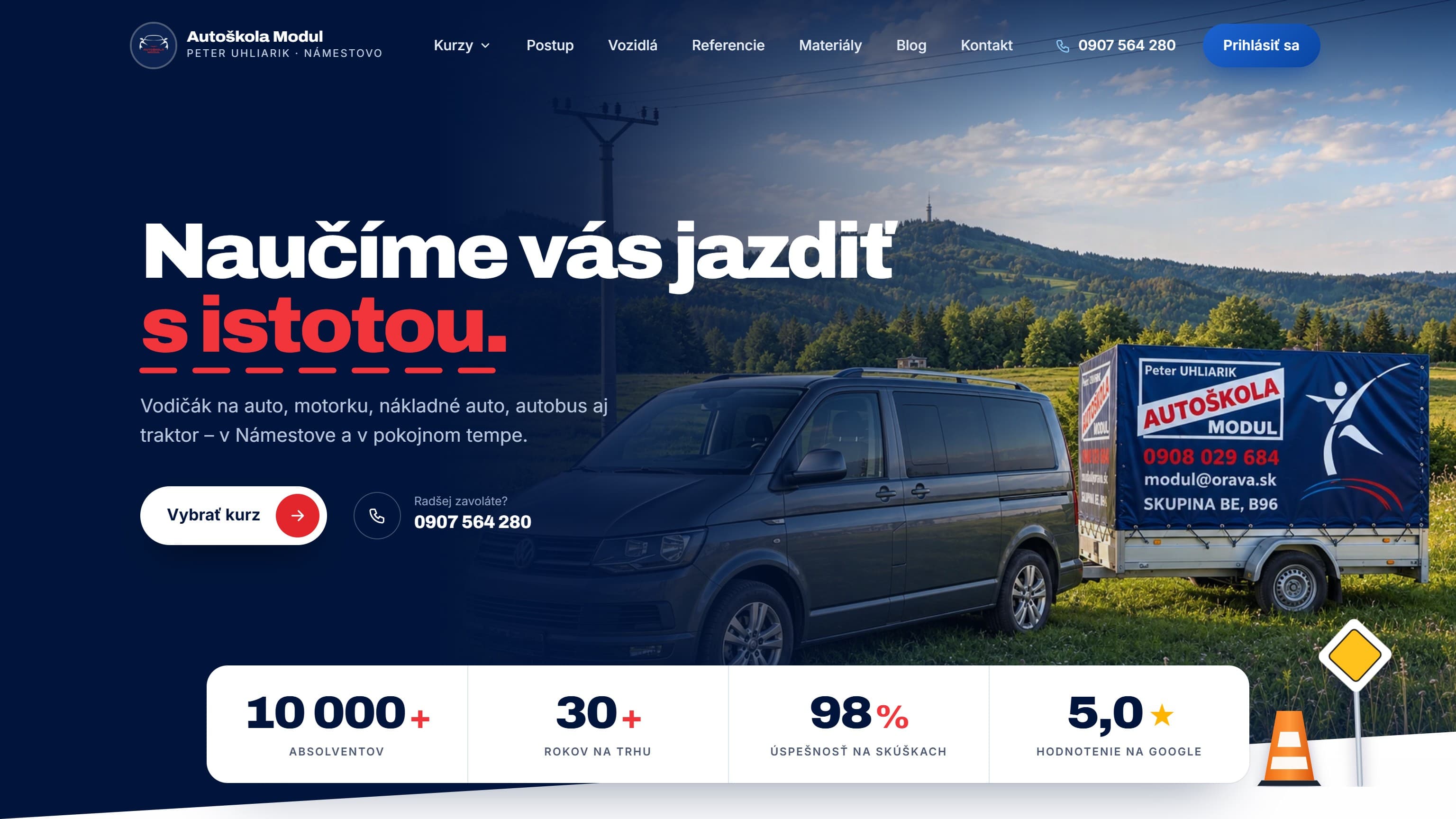 Web Autoškola Modul: Naučíme vás jazdiť s istotou a bez stresu.