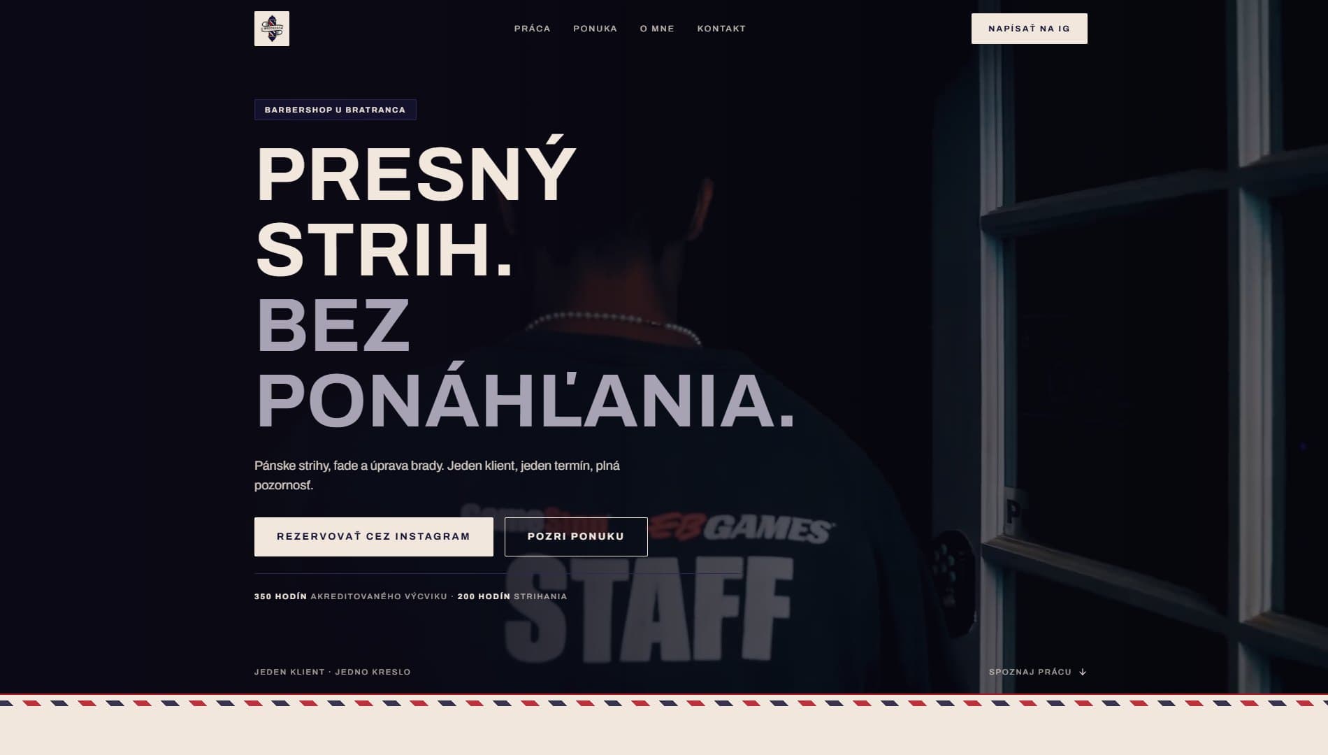 Web Barbershop u bratranca: Presný strih. Bez ponáhľania.