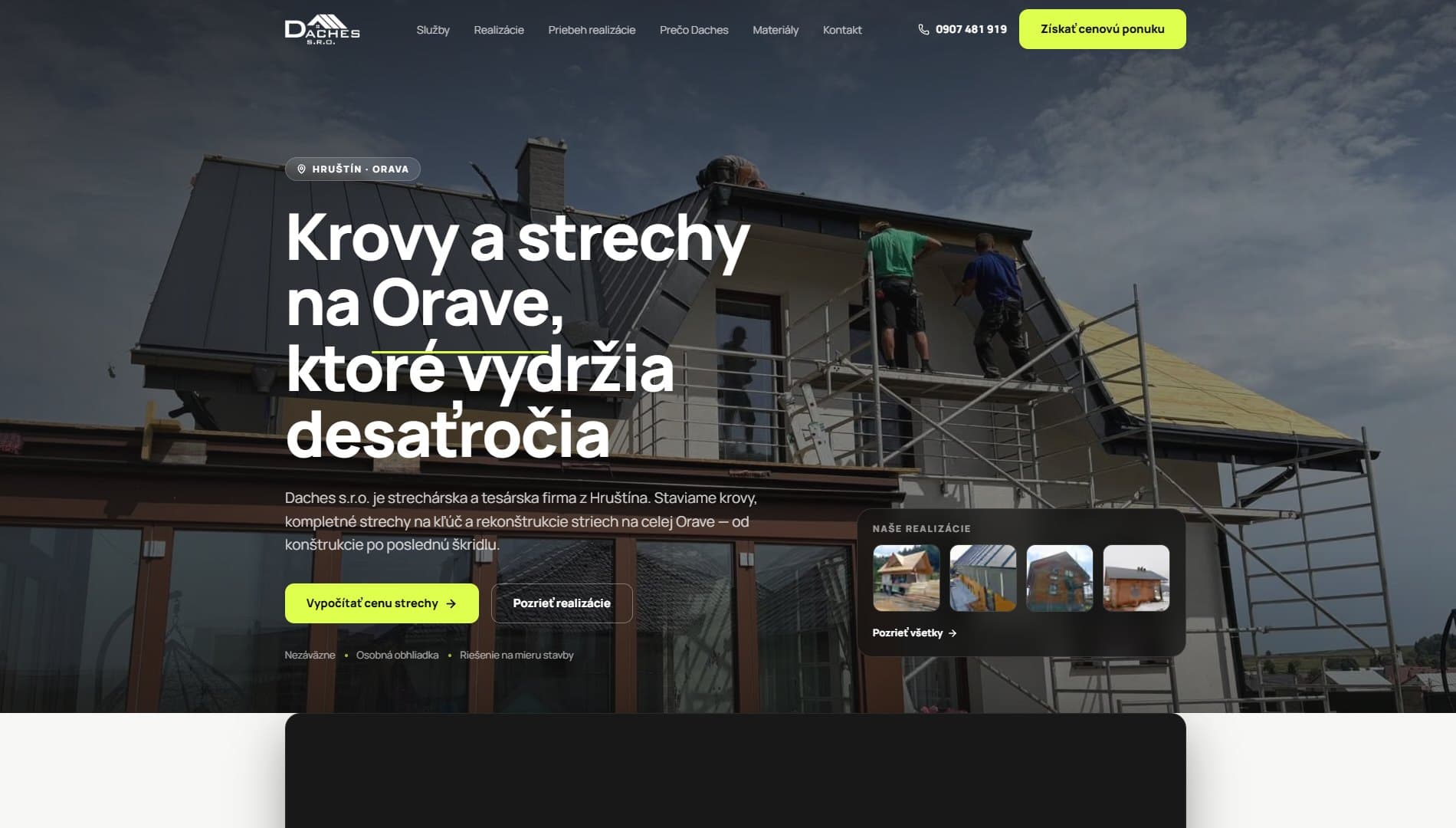 Web Daches: Krovy a strechy na Orave, ktoré vydržia desaťročia.