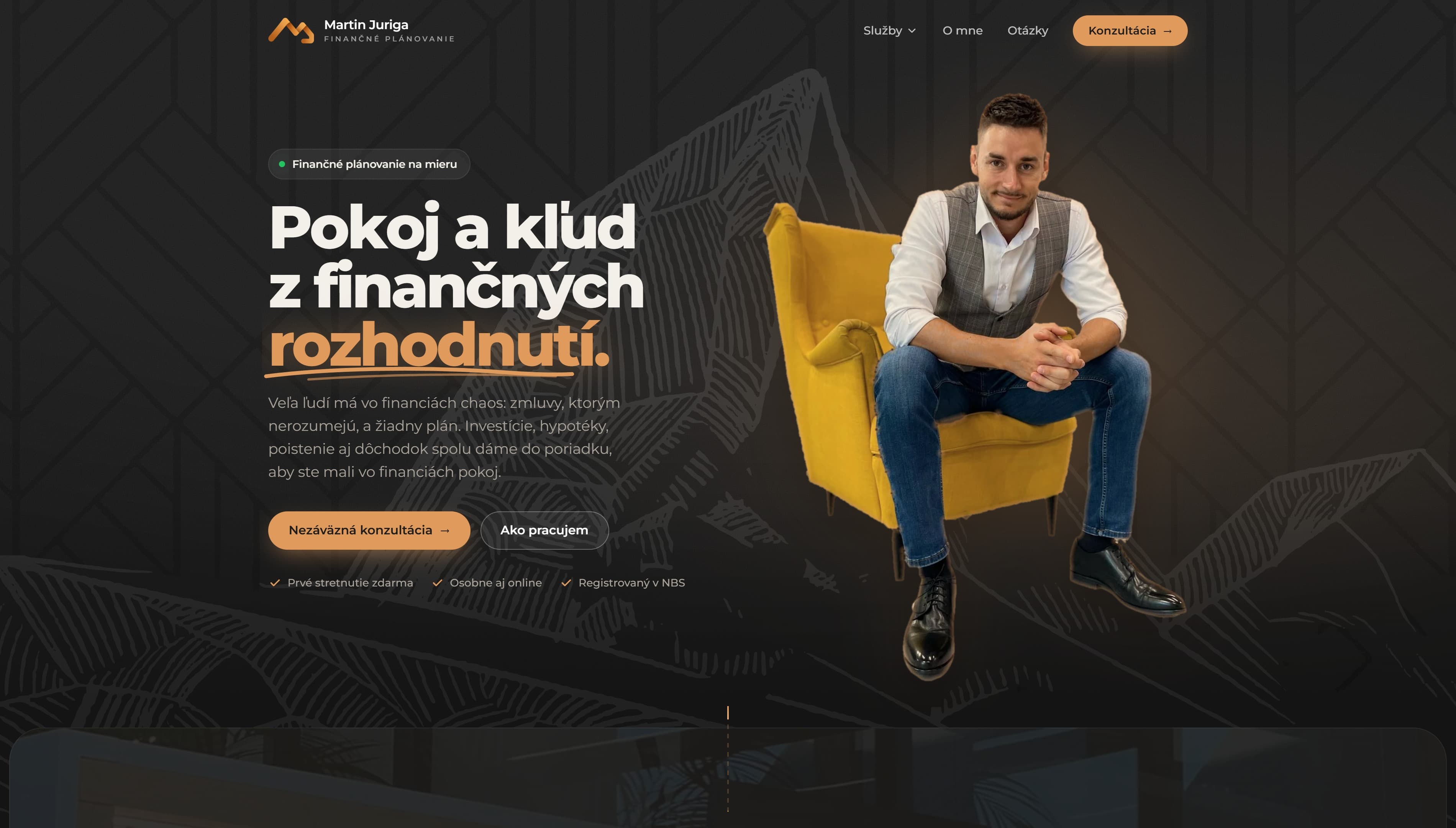Web Martin Juriga: Pokoj a kľud z finančných rozhodnutí.